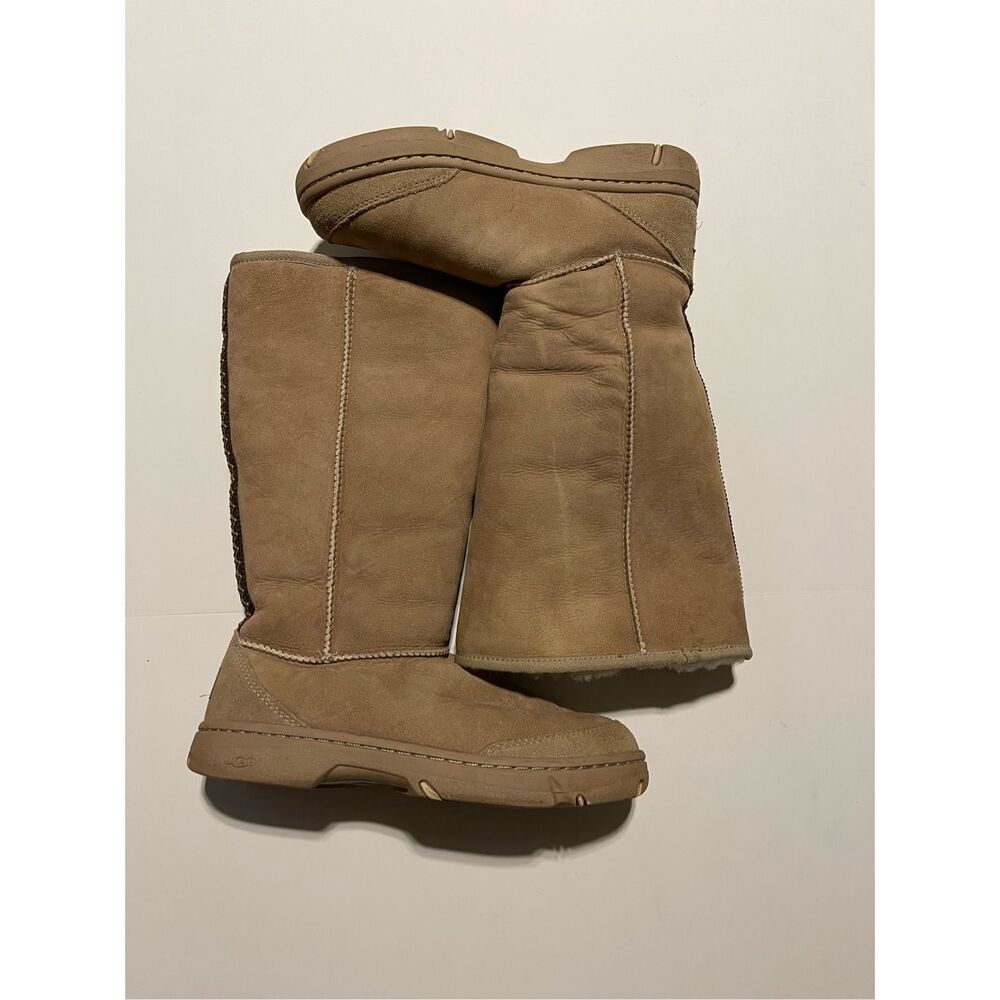 UGG Tan Winter Boots with Braid